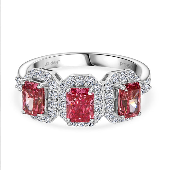 LUXURIANT DIAMOND - Lab Grown Rosa Diamant VS, Lab Grown Diamant VS-EF IGI zertifiziert Ring 950 Platin (Größe 17.00)  ca. 2.00 ct