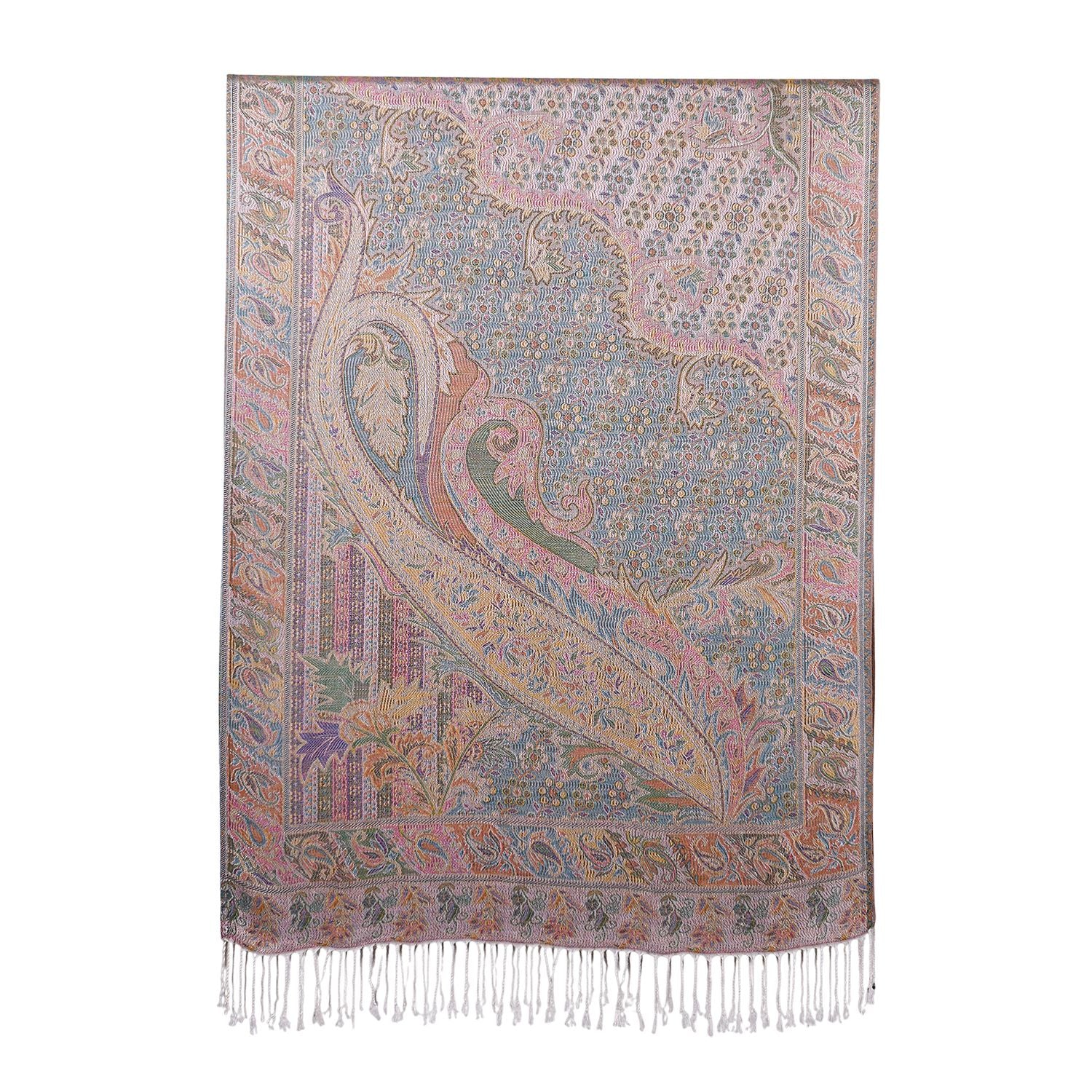 Schal mit Paisley-Muster und Fransen, 70x180cm, Mehrfarbig