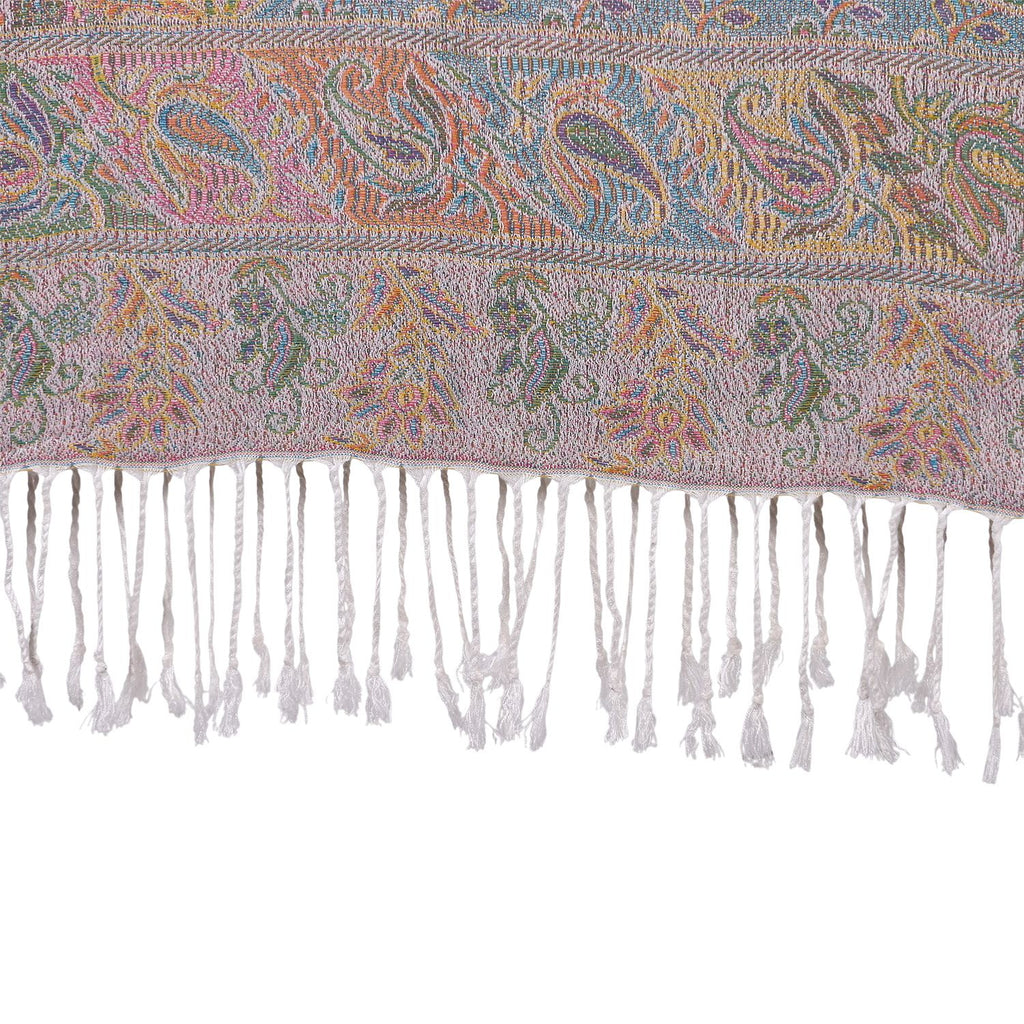Schal mit Paisley-Muster und Fransen, 70x180cm, Mehrfarbig