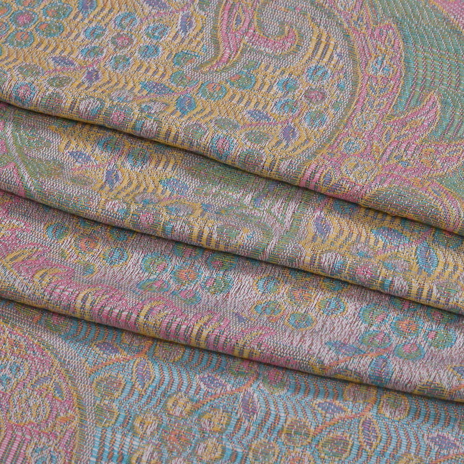 Schal mit Paisley-Muster und Fransen, 70x180cm, Mehrfarbig
