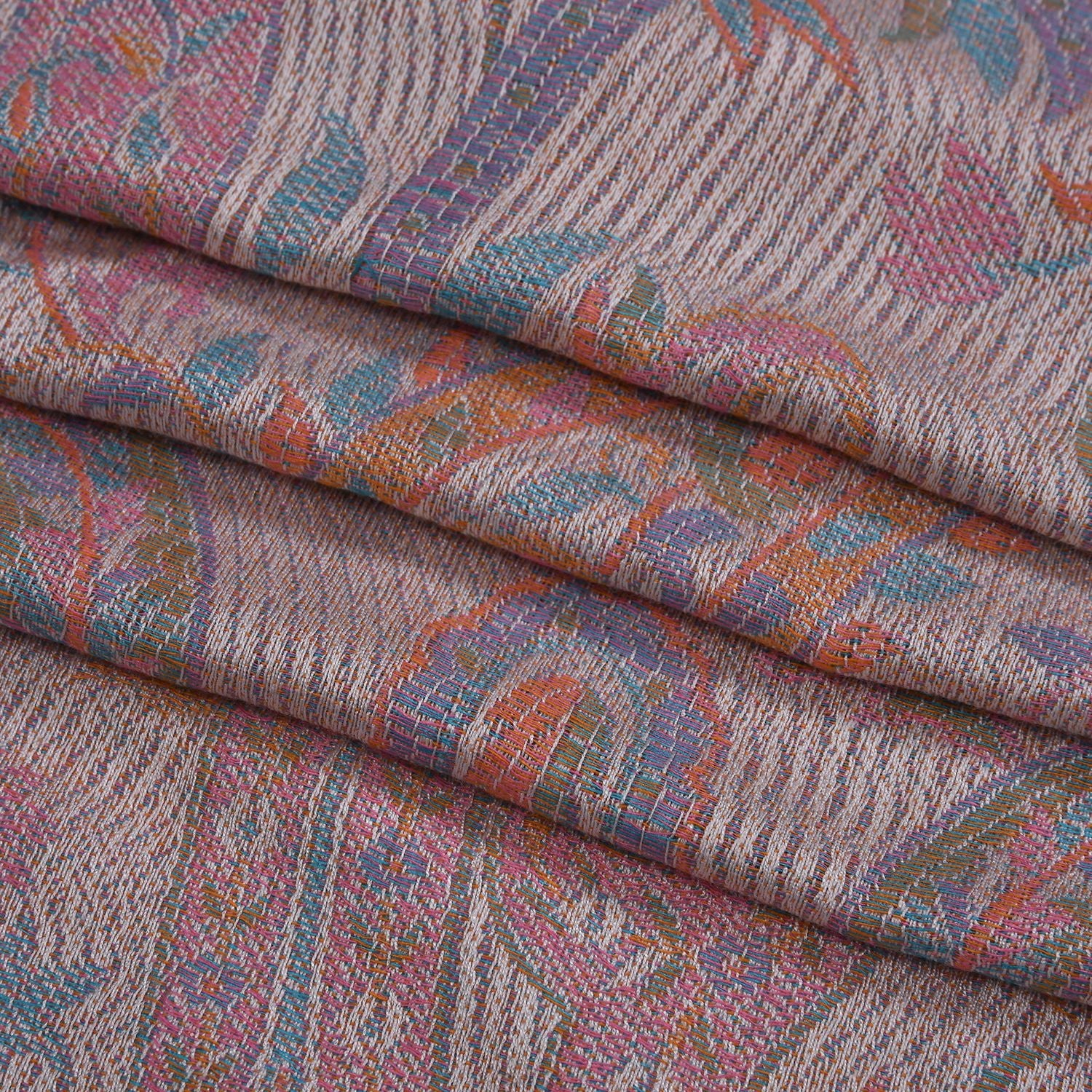 Schal mit Paisley-Muster und Fransen, 70x180cm, Terrakotta