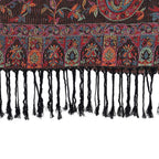 Jacquard gewebter Schal mit Paisley Muster und Fransen, 100% hautfreundliche Viskose, 70x180 cm, Braun