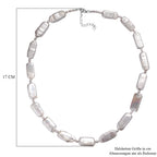 Gefärbte Süßwasserzuchtperlen Halskette, Ovalform, ca. 45 cm, 925 Silber rhodiniert, grau