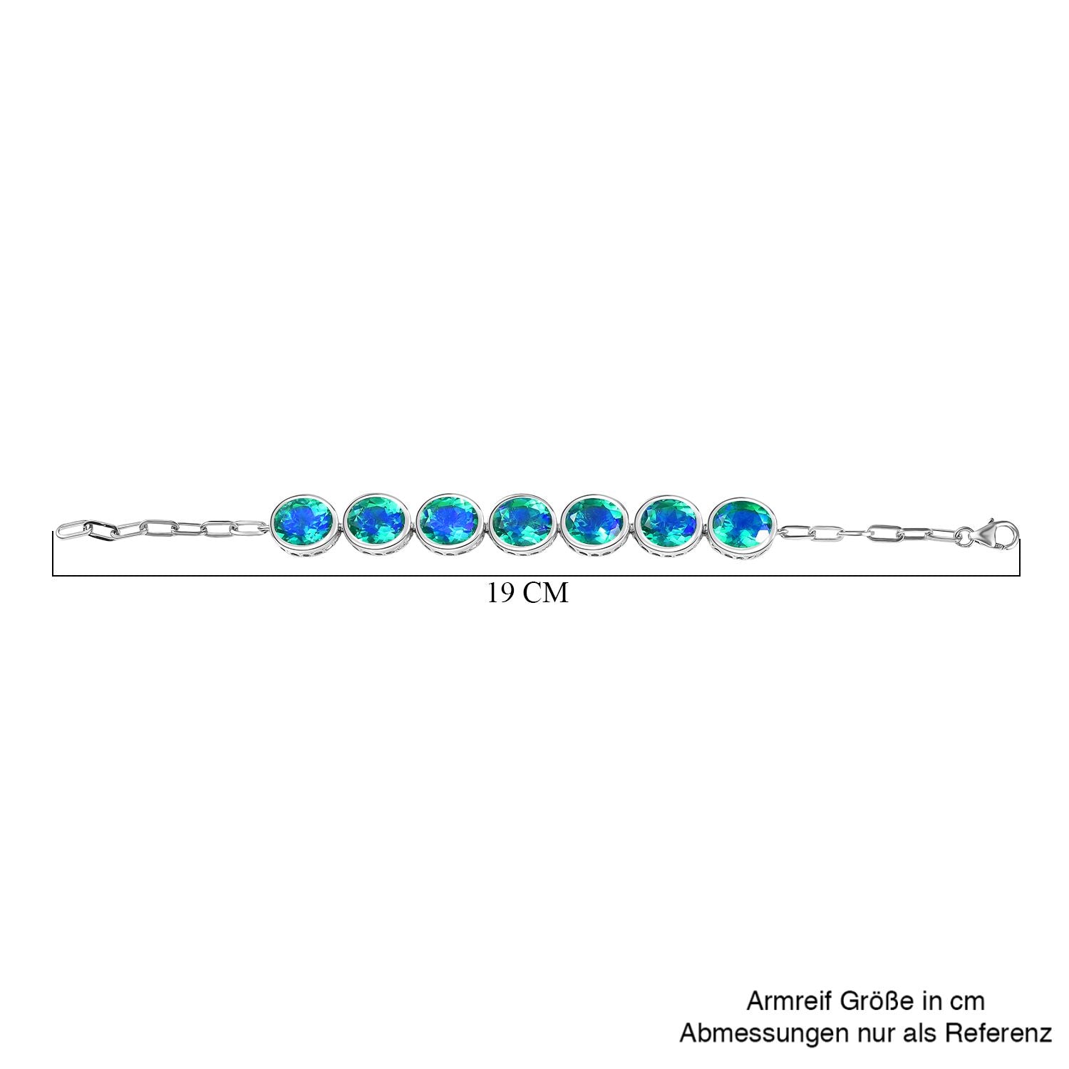 Pfau Quarz Triplette Armband ca. 19 cm 925 Silber rhodiniert ca. 36.30 ct