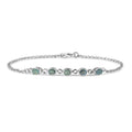 Alexandrit Armband ca. 19 cm 925 Silber rhodiniert ca. 0,92 ct.