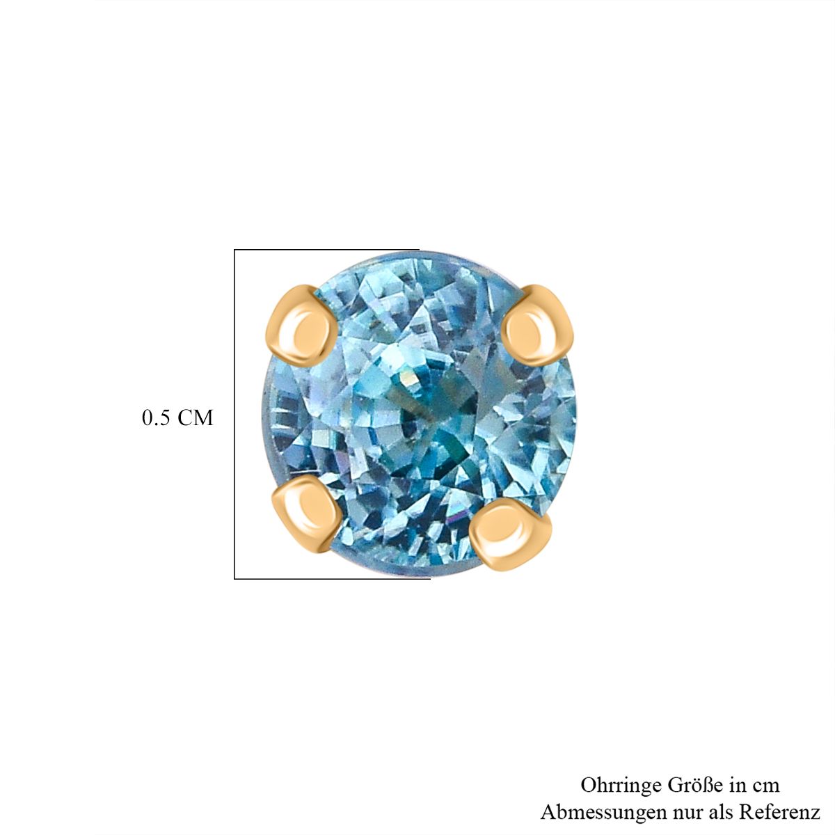 AAA Blauer Zirkon Ohrringe 375 Gold ca. 1,58 ct.