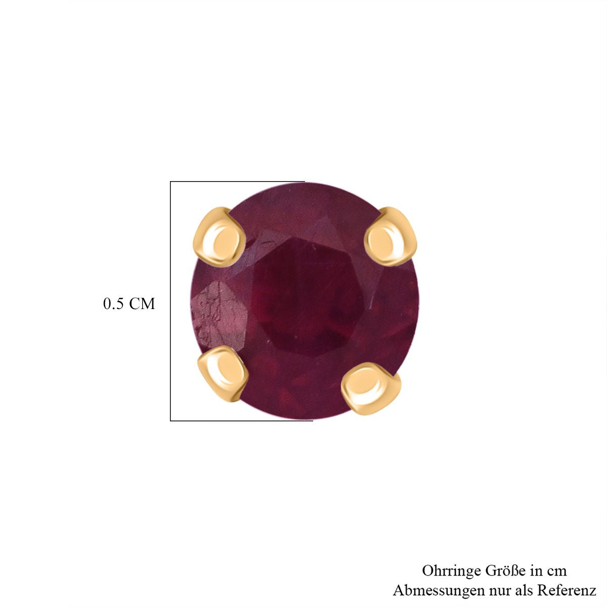 AAA Afrikanischer Rubin (Fissure gefüllt) Ohrringe 375 Gold ca. 1,57 ct.