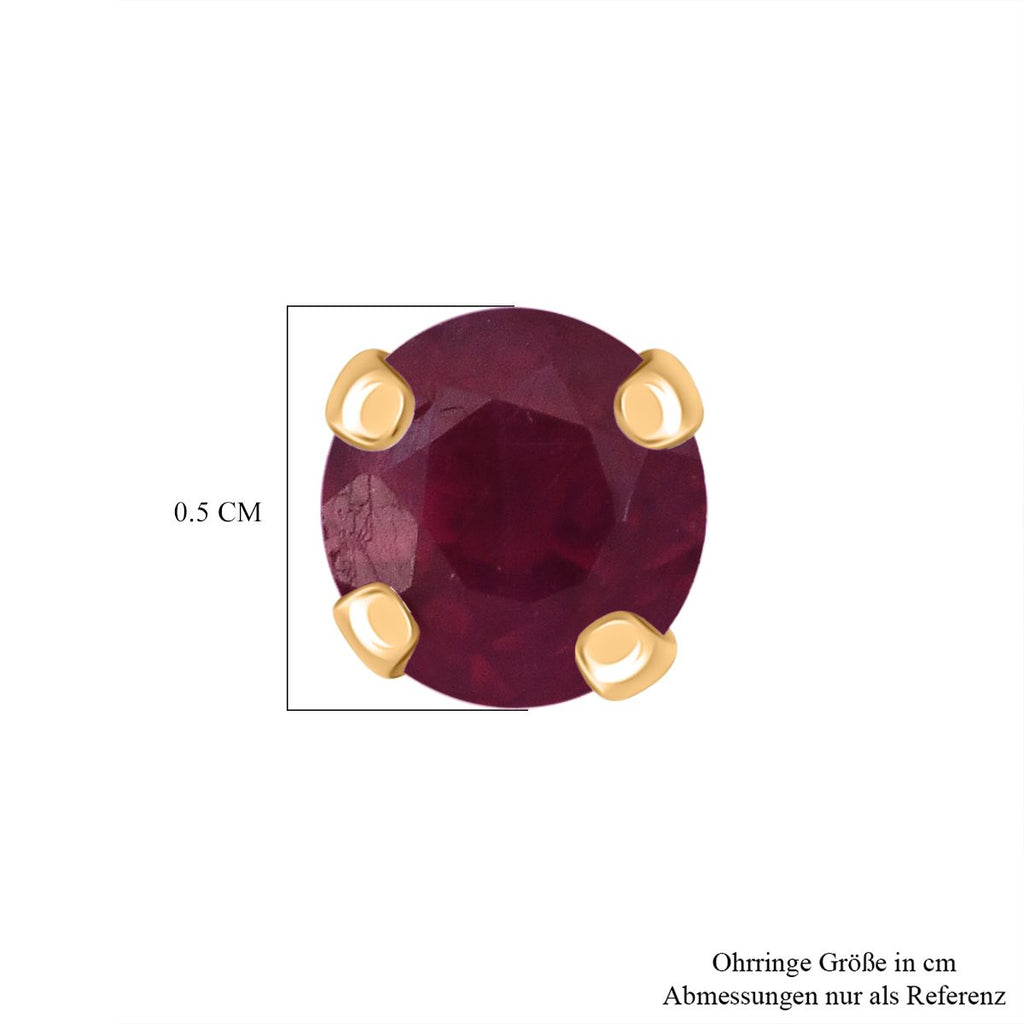 AAA Afrikanischer Rubin (Fissure gefüllt) Ohrringe 375 Gold ca. 1,57 ct.
