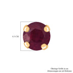 AAA Afrikanischer Rubin (Fissure gefüllt) Ohrringe 375 Gold ca. 1,57 ct.