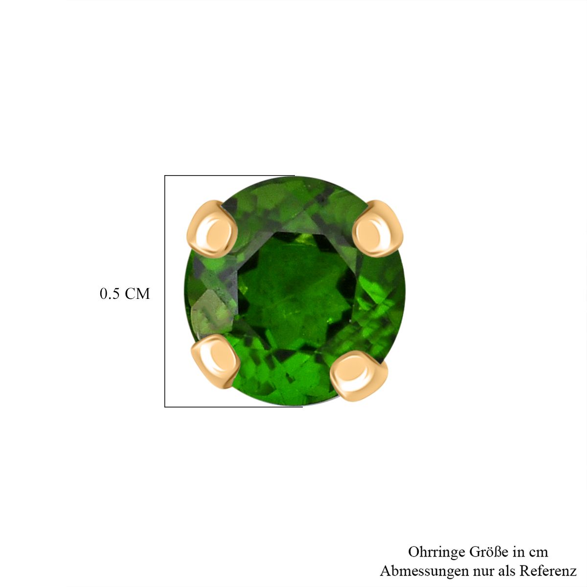 AAA Natürlicher Chromdiopsid Ohrringe 375 Gold ca. 1,07 ct.