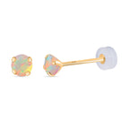 AAA Natürlicher, äthiopischer Welo Opal Ohrringe 375 Gold ca. 0,70 ct.