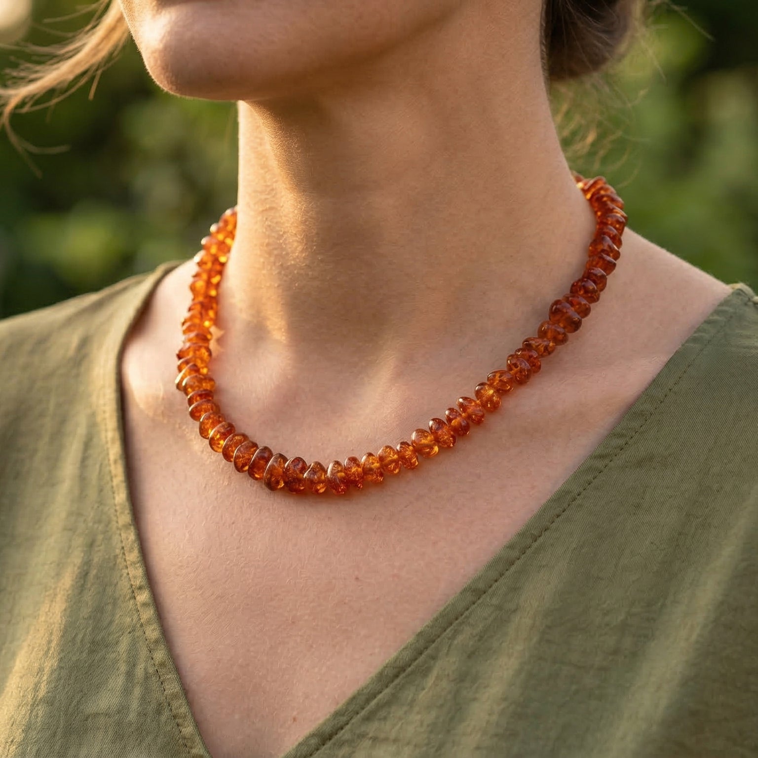 Synthetischer Bernstein Kette 45 cm