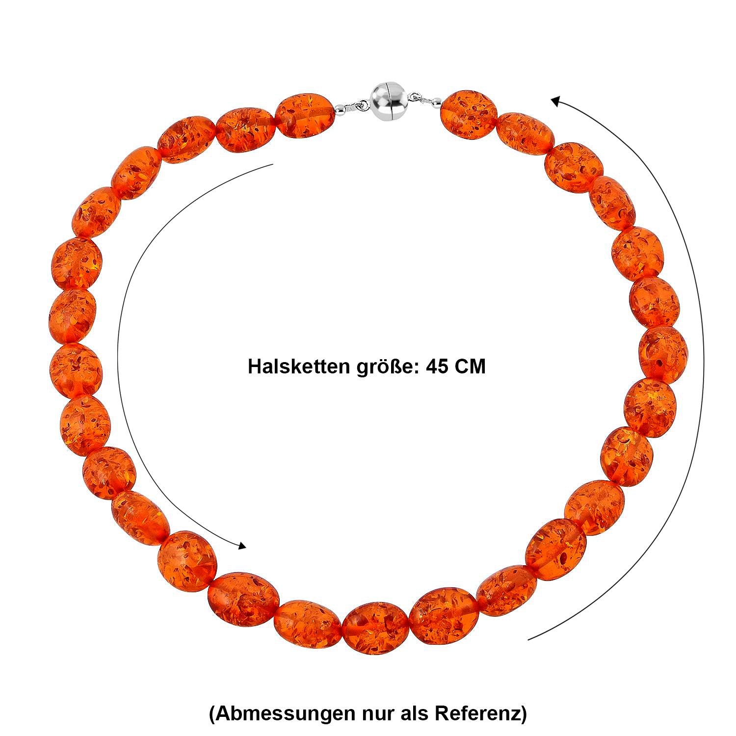 Synthetische Bernstein Kette, ca. 45 cm