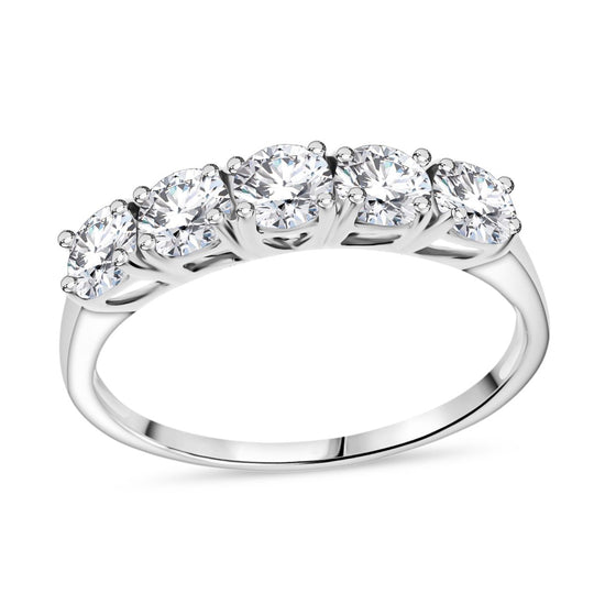 Moissanit Ring 925 Silber rhodiniert (Größe 18.00) ca. 1,20 ct