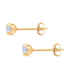 LUXURIANT DIAMOND - Lab Grown Diamant VS-EF SGL zertifiziert Ohrringe 925 Silber Gelbgold Vermeil ca. 0,50 ct.