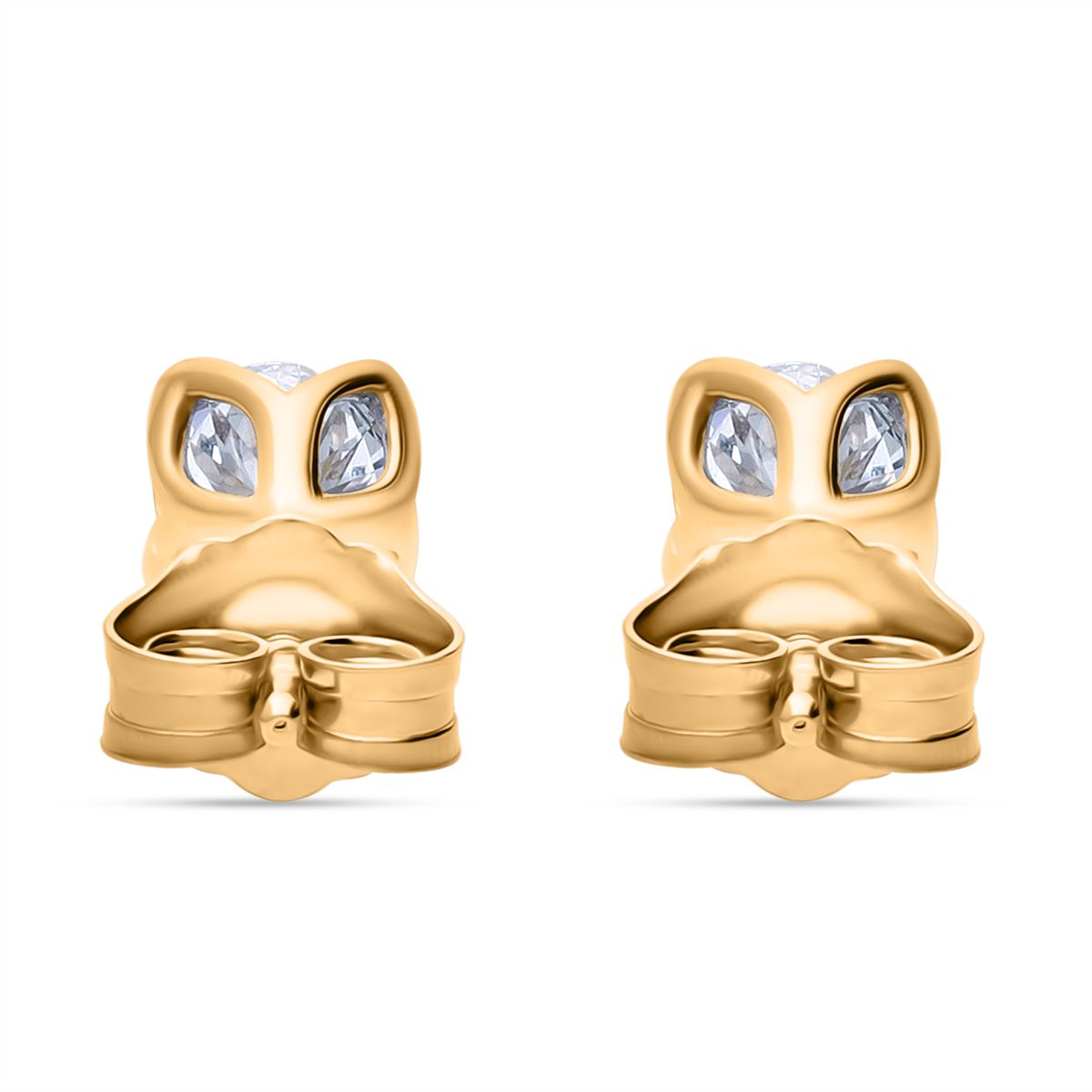 LUXURIANT DIAMOND - Lab Grown Diamant VS-EF SGL zertifiziert Ohrringe 925 Silber Gelbgold Vermeil ca. 0,50 ct.