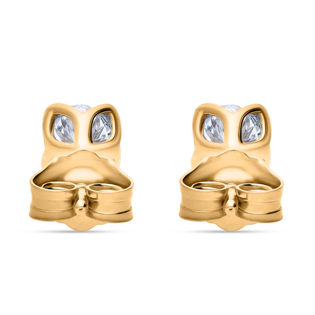 LUXURIANT DIAMOND - Lab Grown Diamant VS-EF SGL zertifiziert Ohrringe 925 Silber Gelbgold Vermeil ca. 0,50 ct.