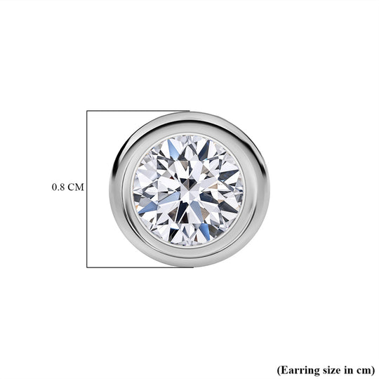 LUXURIANT DIAMOND - Lab Grown Diamant SI-GH Ohrringe 925 Silber Rhodiniert (10-15 Werktage Lieferzeit) ca. 1.00 ct