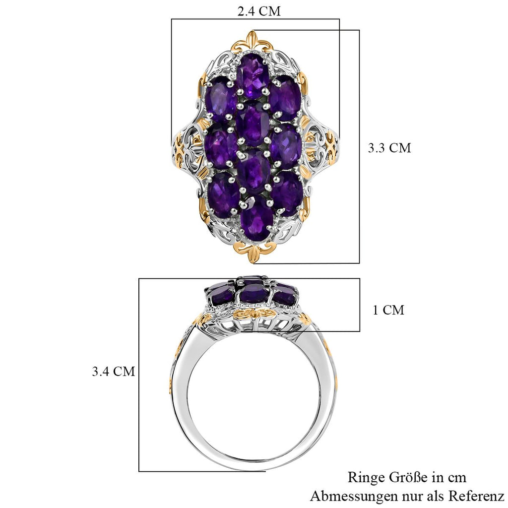 Afrikanischer Amethyst Ring Messing (Größe 18.00) ca. 4,70 ct