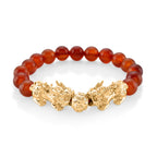 Roter Achat Armband, flexibel, vergoldet ca. 150.00 ct