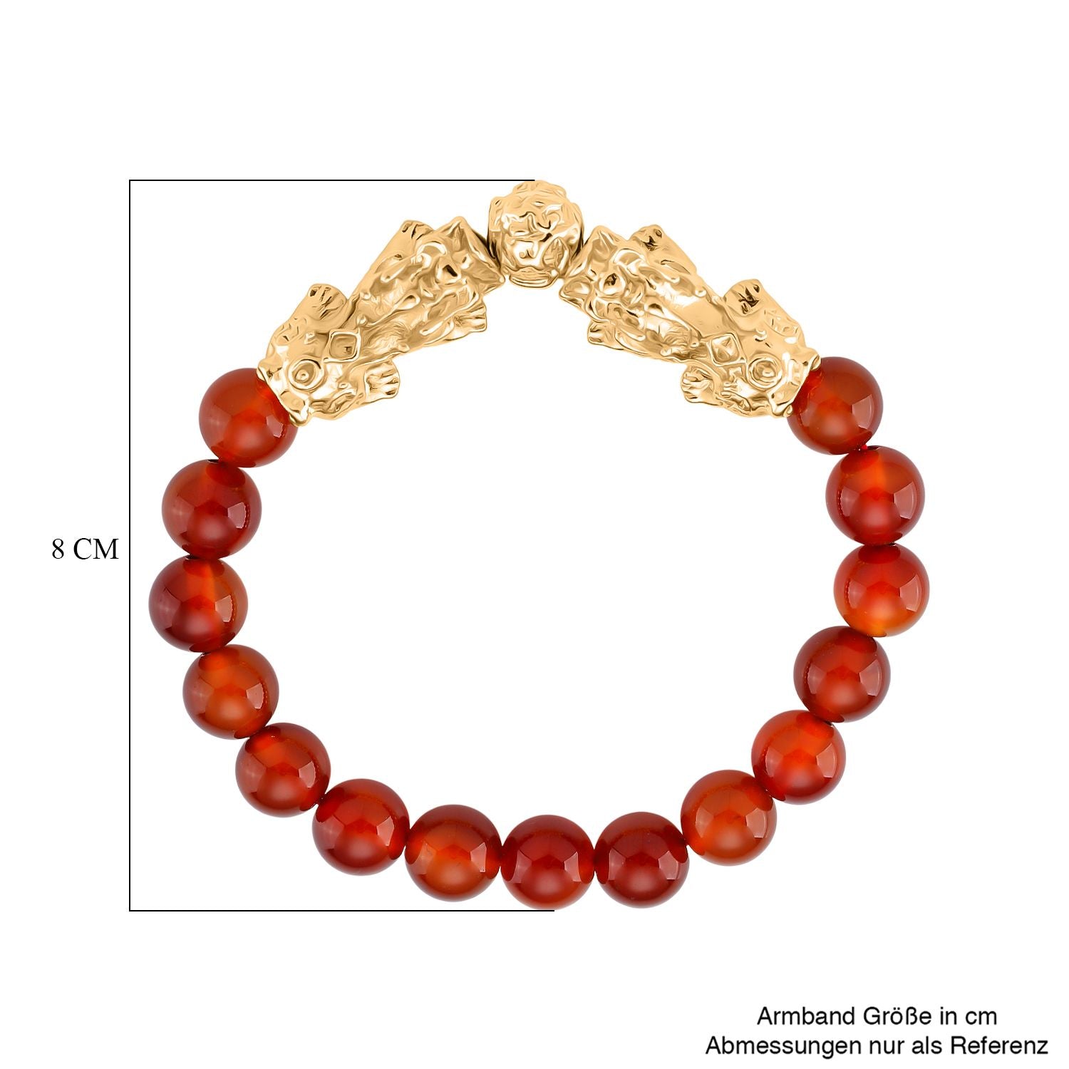Roter Achat Armband, flexibel, vergoldet ca. 150.00 ct