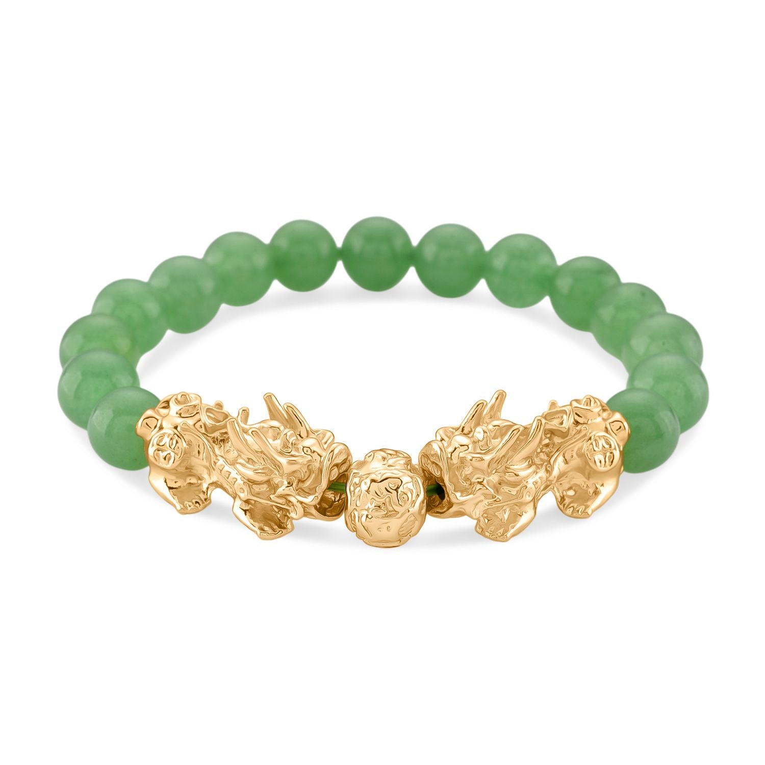 Grüner Aventurin Armband, flexibel, vergoldet ca. 150.00 ct