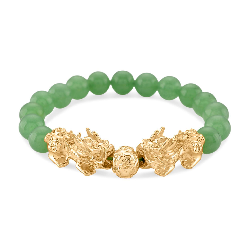 Grüner Aventurin Armband, flexibel, vergoldet ca. 150.00 ct