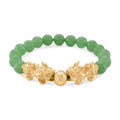 Grüner Aventurin Armband, flexibel, vergoldet ca. 150.00 ct