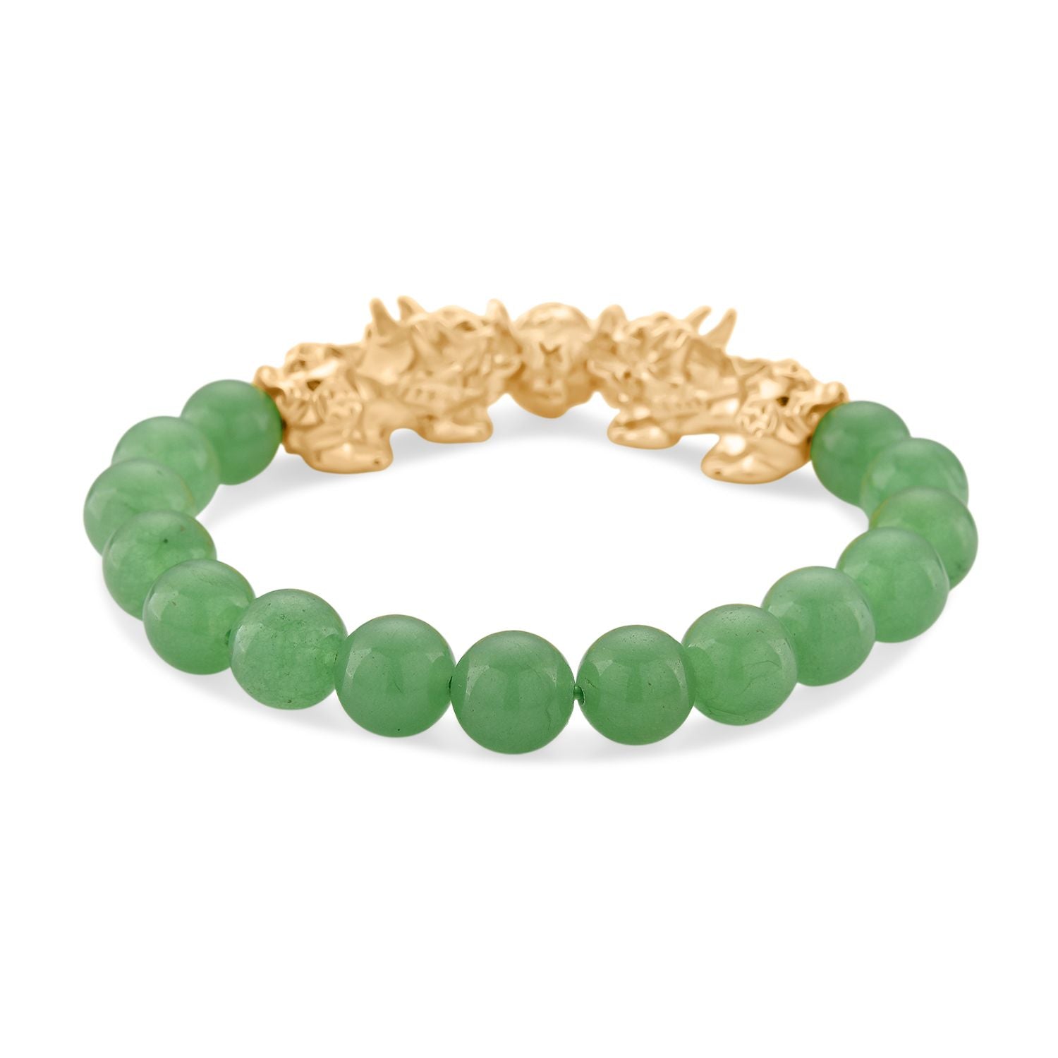 Grüner Aventurin Armband, flexibel, vergoldet ca. 150.00 ct