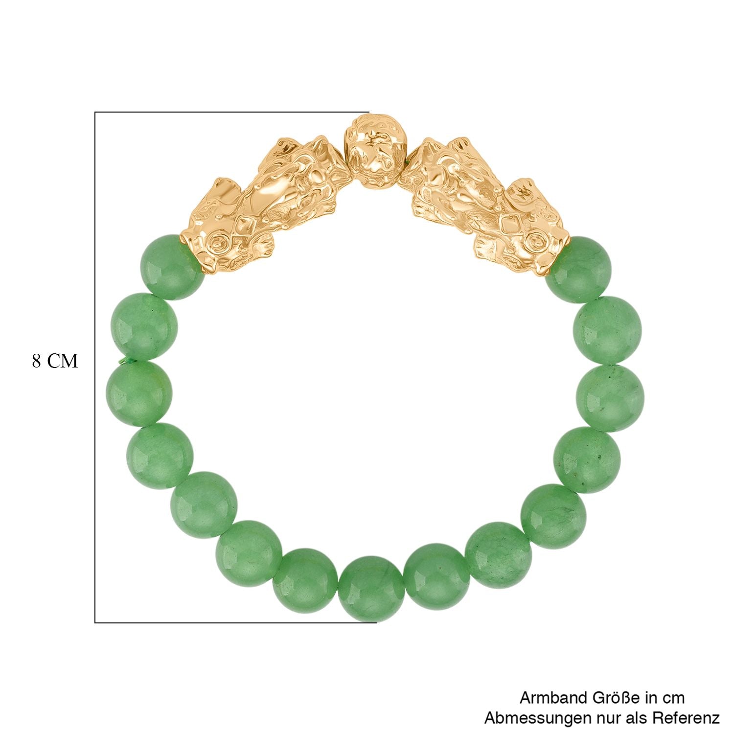 Grüner Aventurin Armband, flexibel, vergoldet ca. 150.00 ct