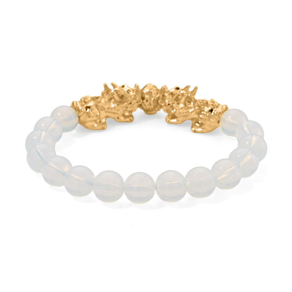 Opalit Flexibles Pixiu Armband, vergoldet ca. 150.00 ct