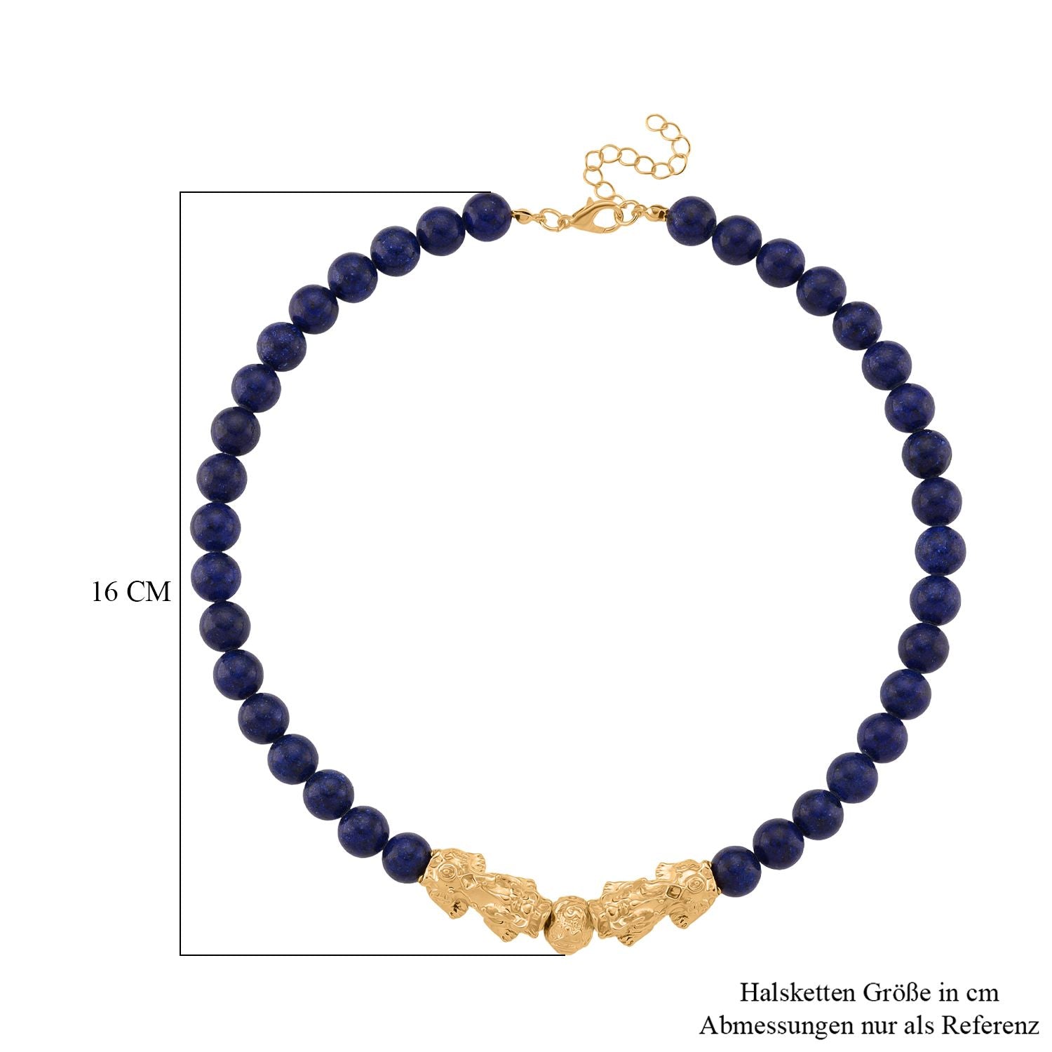 Lapislazuli Halskette, ca. 45 cm+3.75 cm Extender, vergoldet ca. 330.00 ct