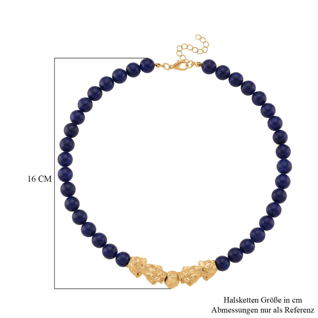 Lapislazuli Halskette, ca. 45 cm+3.75 cm Extender, vergoldet ca. 330.00 ct
