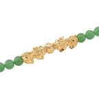 Grüner Aventurin Halskette, ca. 45 cm+3.75 cm Extender, vergoldet ca. 330.00 ct
