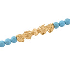 Blauer Howlit Flexibles Pixiu Halskette ca. 45 cm+3.75 cm Extender, vergoldet ca. 330.00 ct