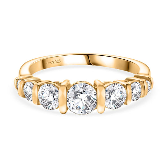 Moissanit Ring 925 Silber rhodiniert (Größe 21.00) ca. 1,12 ct