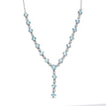 AA Blauer Zirkon Halskette ca. 45 cm 925 Silber rhodiniert ca. 7.87 ct