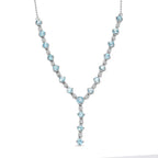 AA Blauer Zirkon Halskette ca. 45 cm 925 Silber rhodiniert ca. 7.87 ct