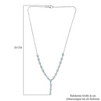 AA Blauer Zirkon Halskette ca. 45 cm 925 Silber rhodiniert ca. 7.87 ct