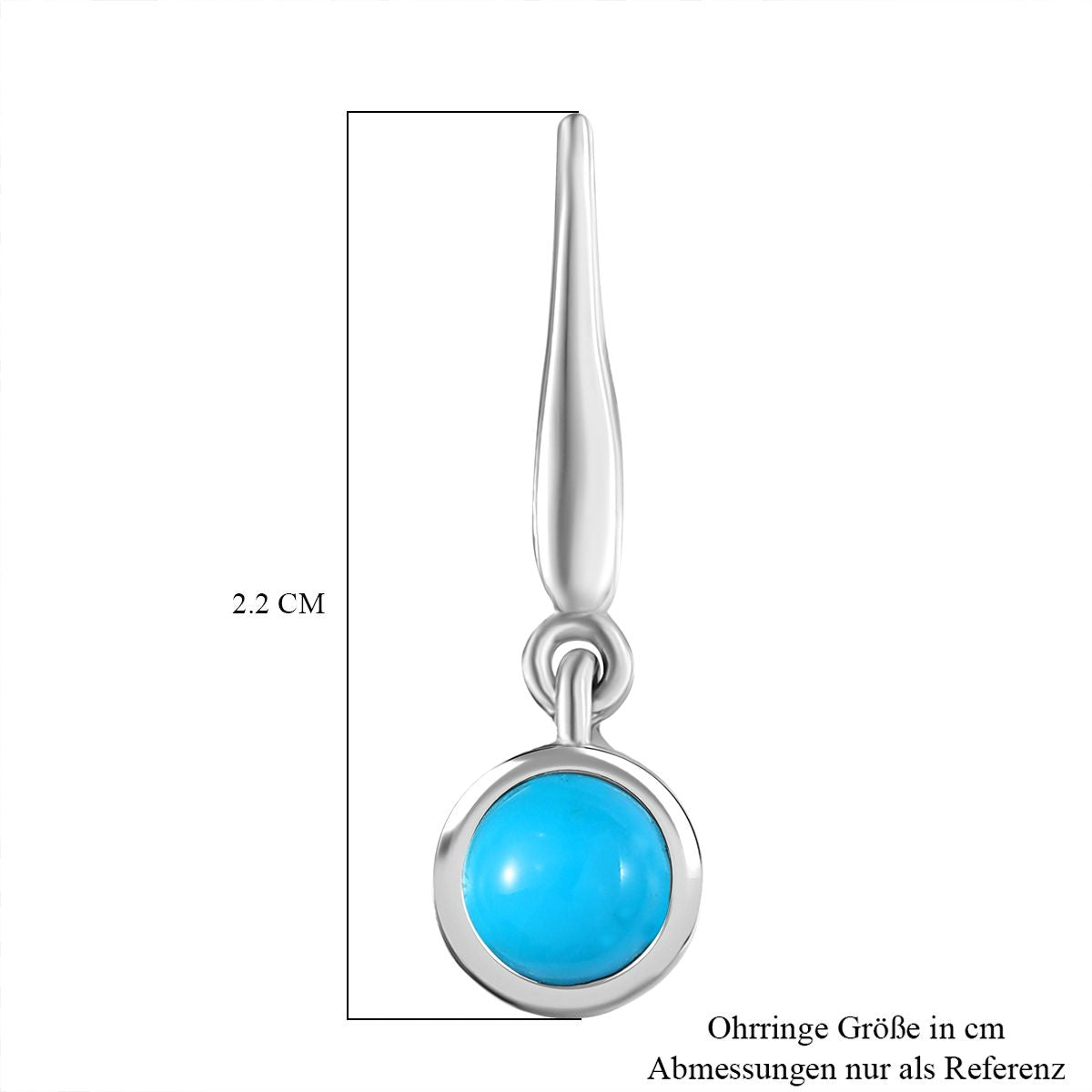 D joy Sleeping Beauty Türkis Ohrringe 925 Silber rhodiniert ca. 1,00 ct.
