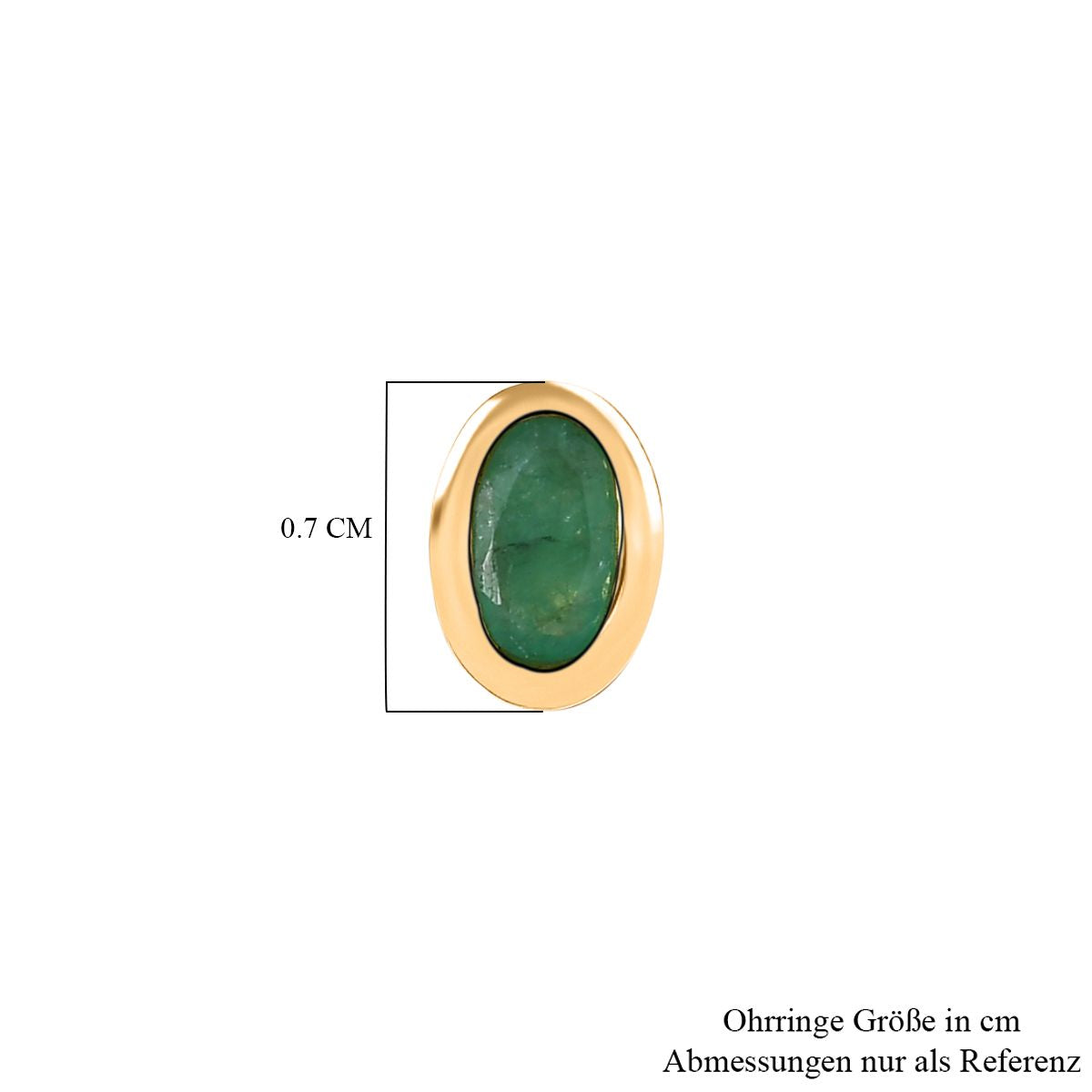 Kagem Sambischer Smaragd Ohrringe 925 Silber 750 Gelbgold Vermeil ca. 0.48 ct