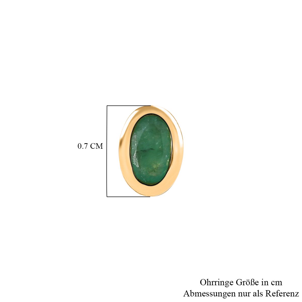 Kagem Sambischer Smaragd Ohrringe 925 Silber 750 Gelbgold Vermeil ca. 0.48 ct