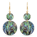 Abalone Muschel Ohrringe Reiner Edelstahl, goldfarben