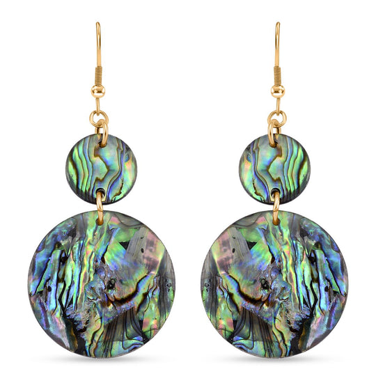Abalone Muschel Ohrringe, Reiner Edelstahl, silberfarben