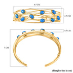 Blaues Türkis Armreif ca. 19 cm Nickelfreies Messing ca. 6.20 ct