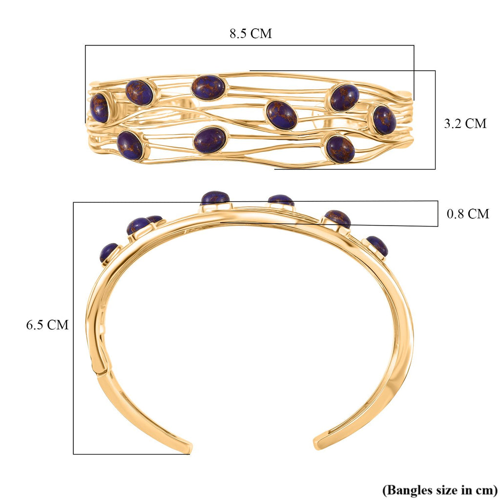Lila Türkis Armreif ca. 19 cm Nickelfreies Messing ca. 6.48 ct