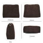 2er-Set Echtleder-Taschen, Shopper und Umhängetasche mit trendigem Leopardenmuster, Dunkelbraun
