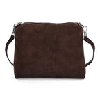 2er-Set Echtleder-Taschen, Shopper und Umhängetasche mit trendigem Leopardenmuster, Dunkelbraun