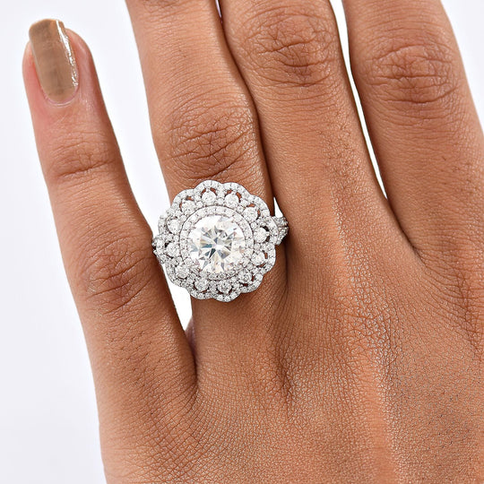 D'Joy Moissanit Ring 925 Silber rhodiniert (Größe 16.50) ca. 4.71 ct