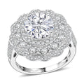 D'Joy Moissanit Ring 925 Silber rhodiniert (Größe 17.00) ca. 4.71 ct